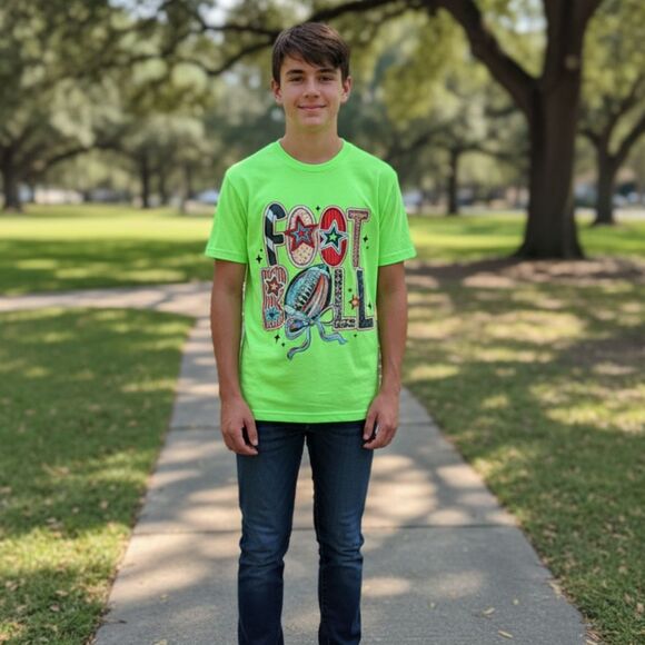 Wonder Nation Unisex Teens Football Neon Green Pullover Shirt XXL NWOT - Picture 6 of 14